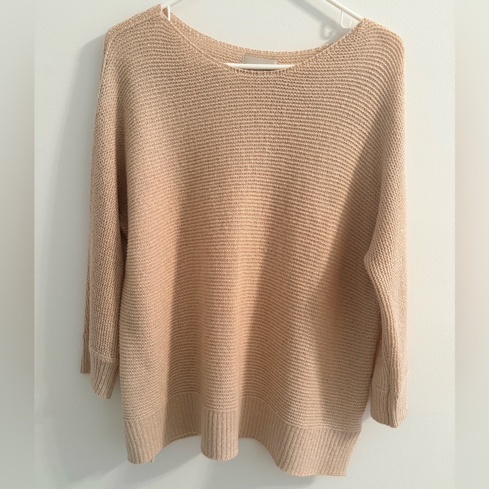 BE COOL Women's Light Tan 3/4 Sleeve Sweater